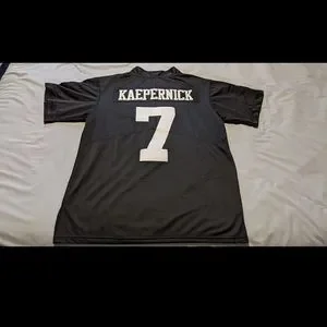 Colin Kaepernick #7 Football Jersey - "I'm With Kap" Men's Jersey, Black & White, Stitched Numbers, Sizes S-3XL
